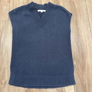 LOFT Gray Blue Knit Sweater Vest